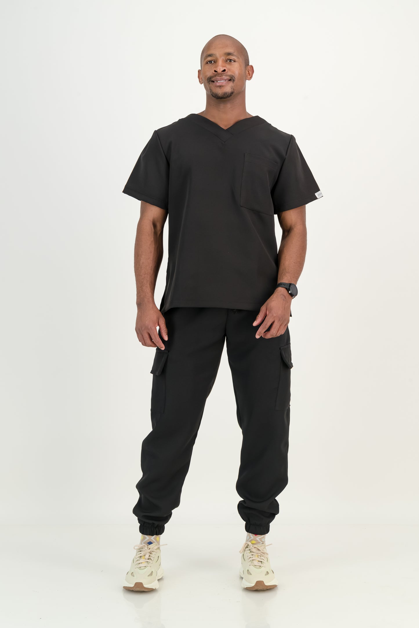 Men's Jet Black Scrub Set (NEW FABRIC)