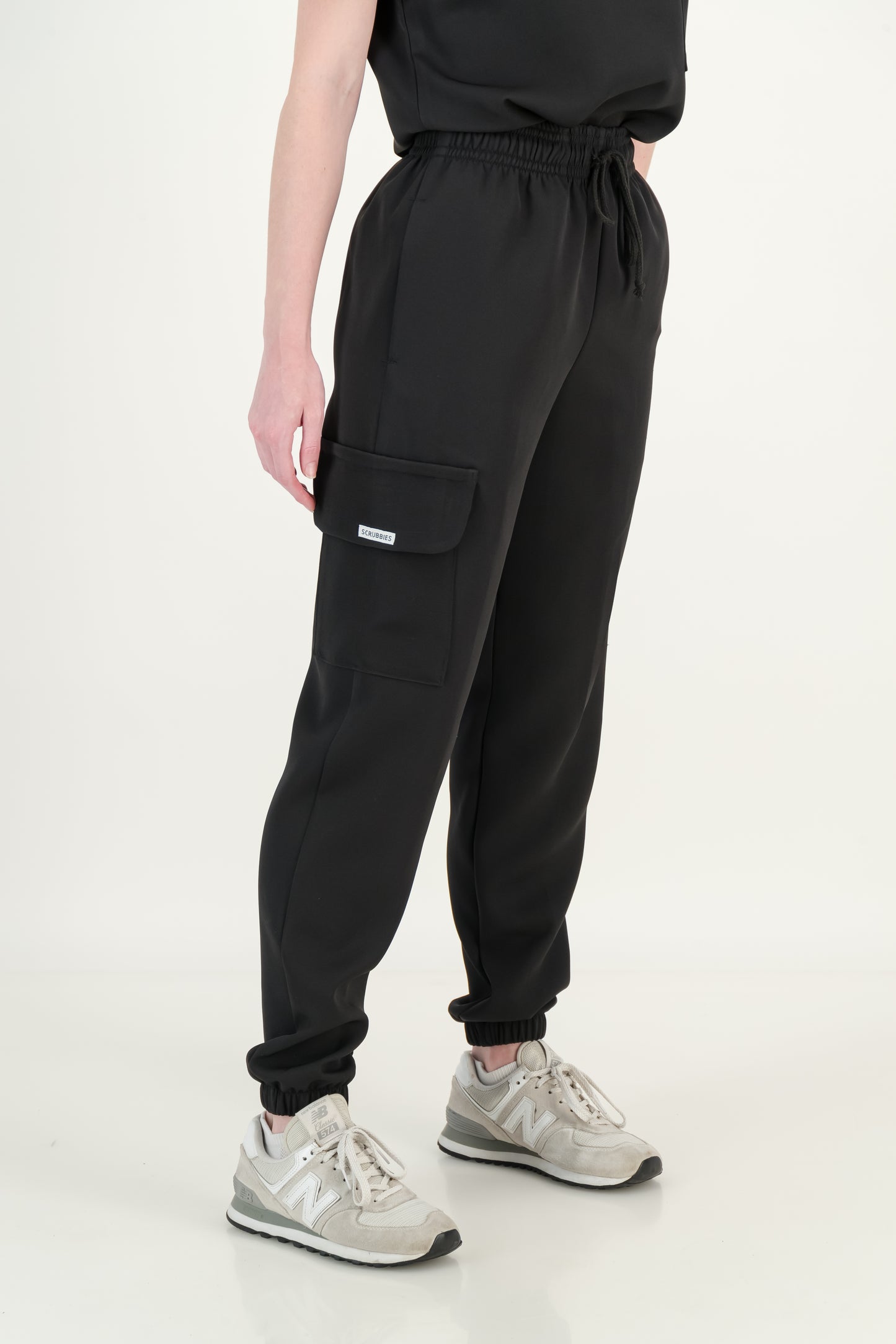 Women's Jet Black Scrub Set (NEW FABRIC)