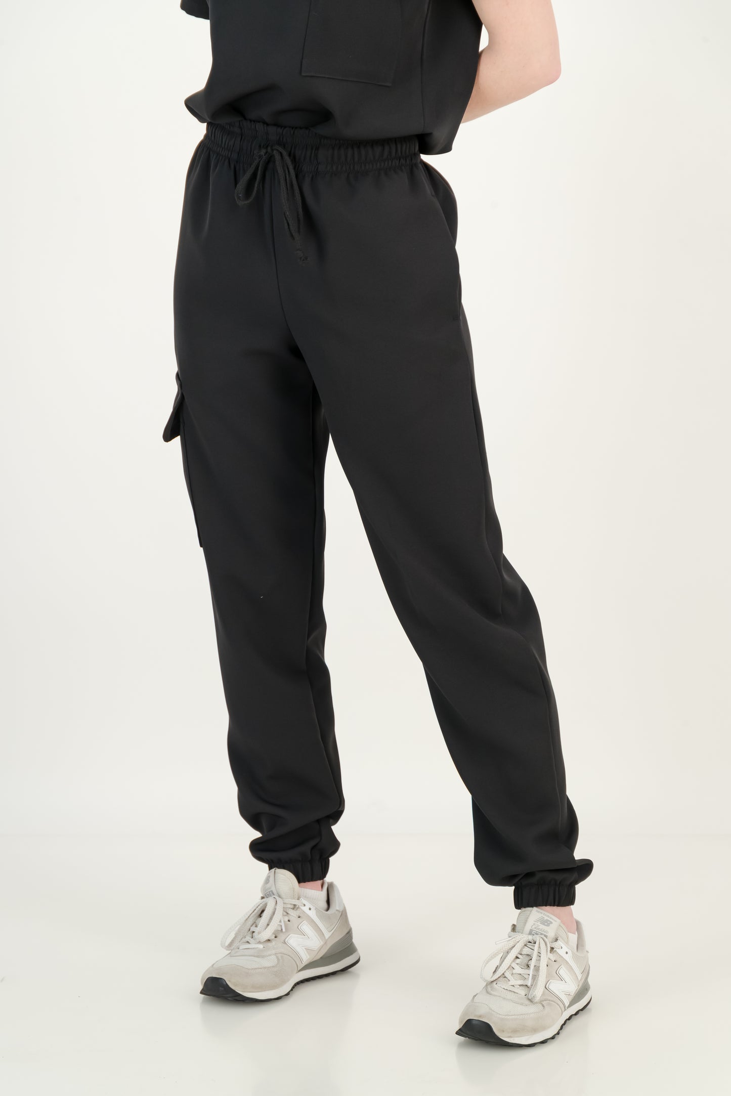 Women's Jet Black Scrub Set (NEW FABRIC)