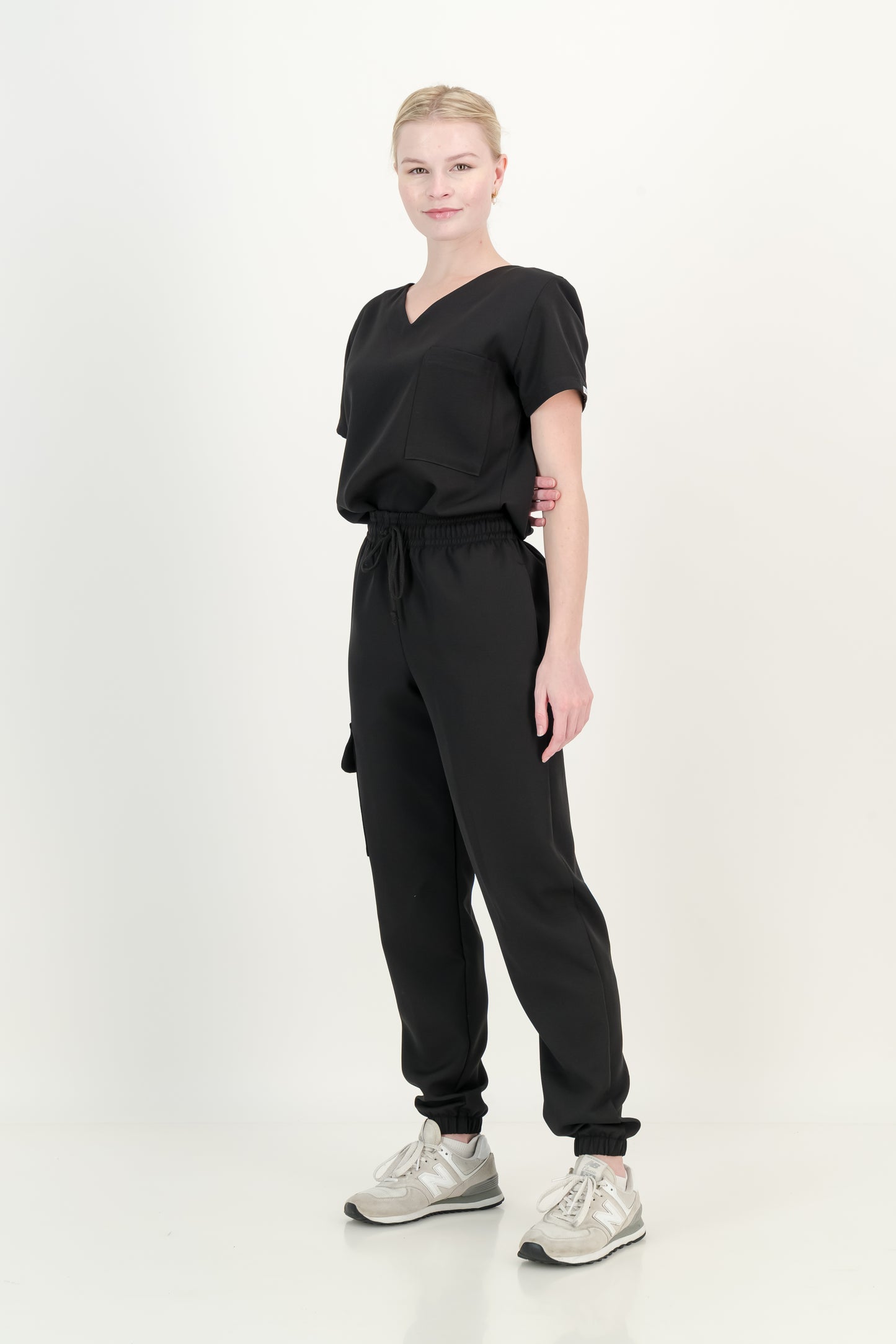 Women's Jet Black Scrub Set (NEW FABRIC)