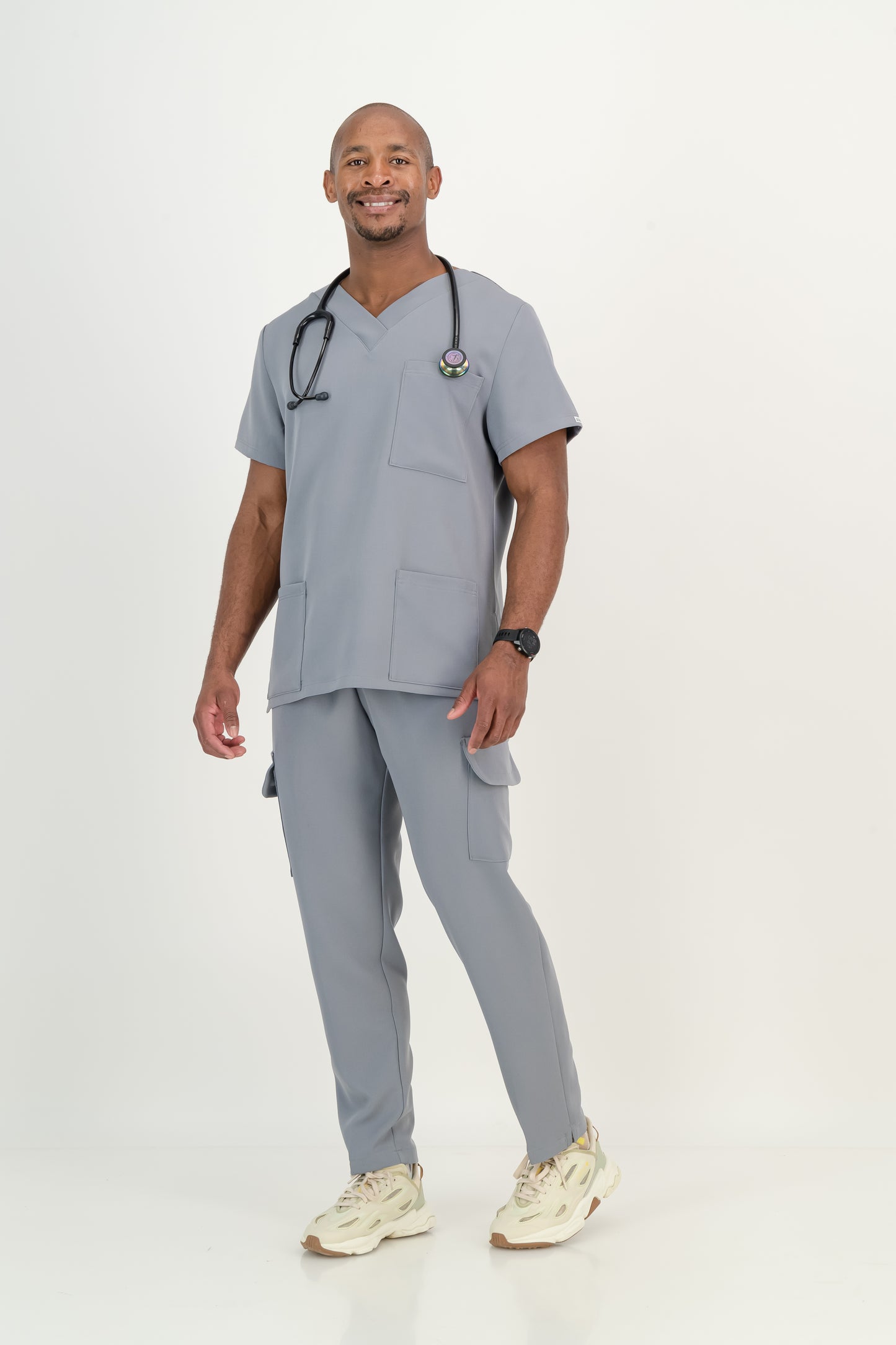 Men's Granite Grey Scrub Set (NEW FABRIC)