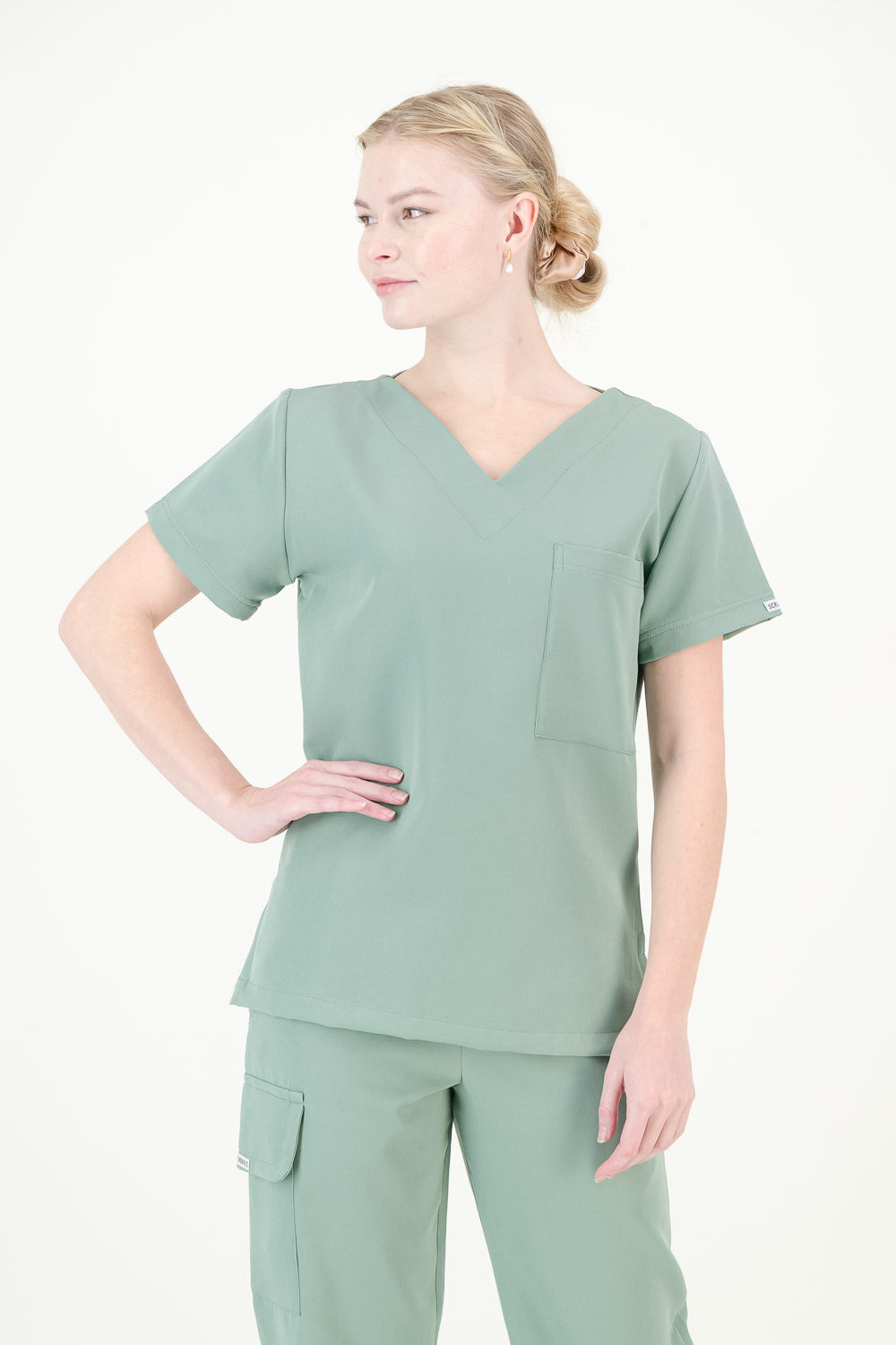 Women's Sage Green Scrub Set (NEW FABRIC)