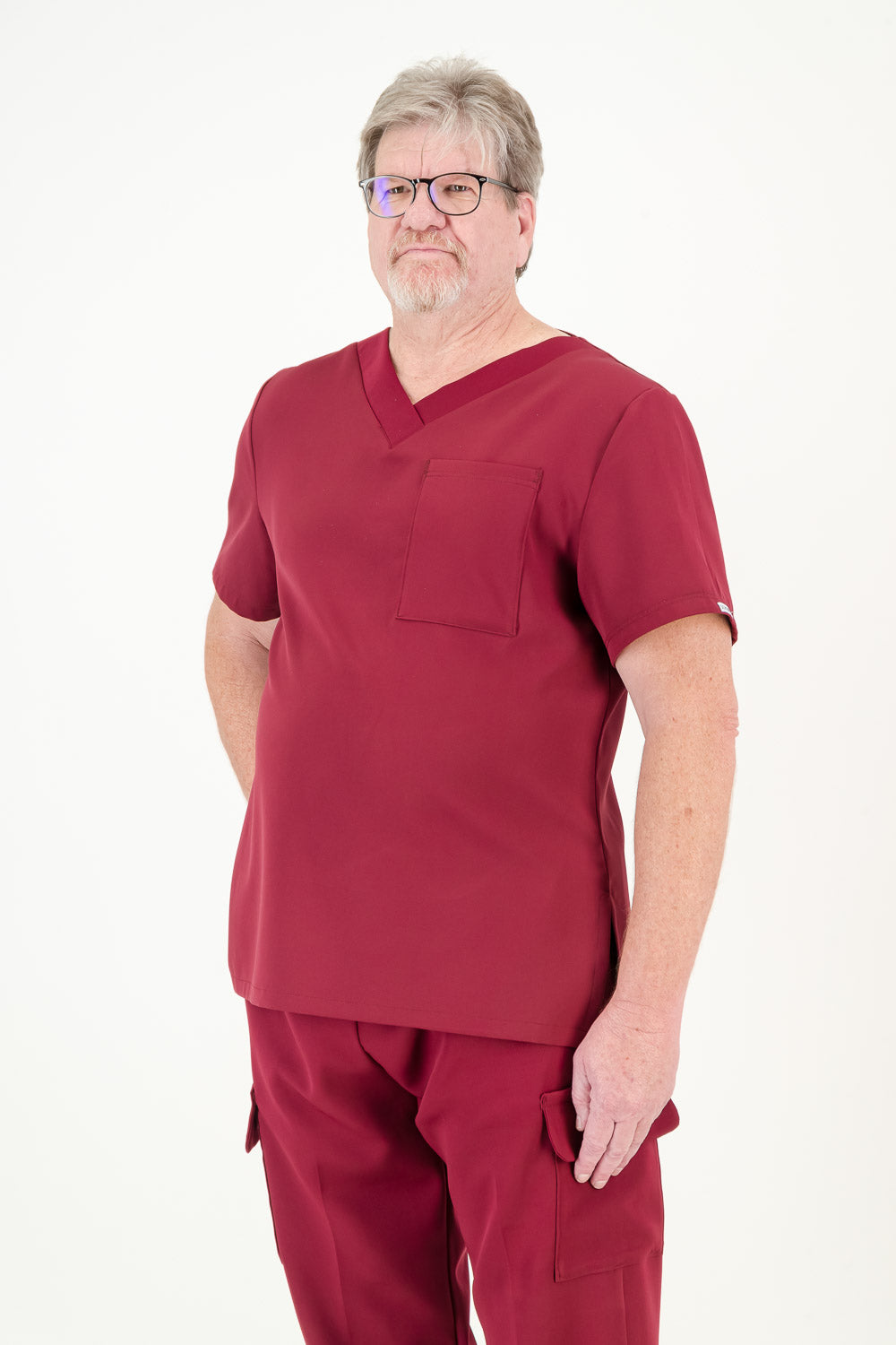 Men's Merlot Red Scrub Set (NEW FABRIC)