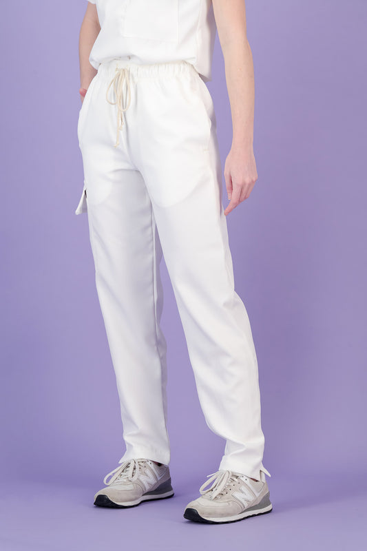 Women's Soft White Scrub Pants