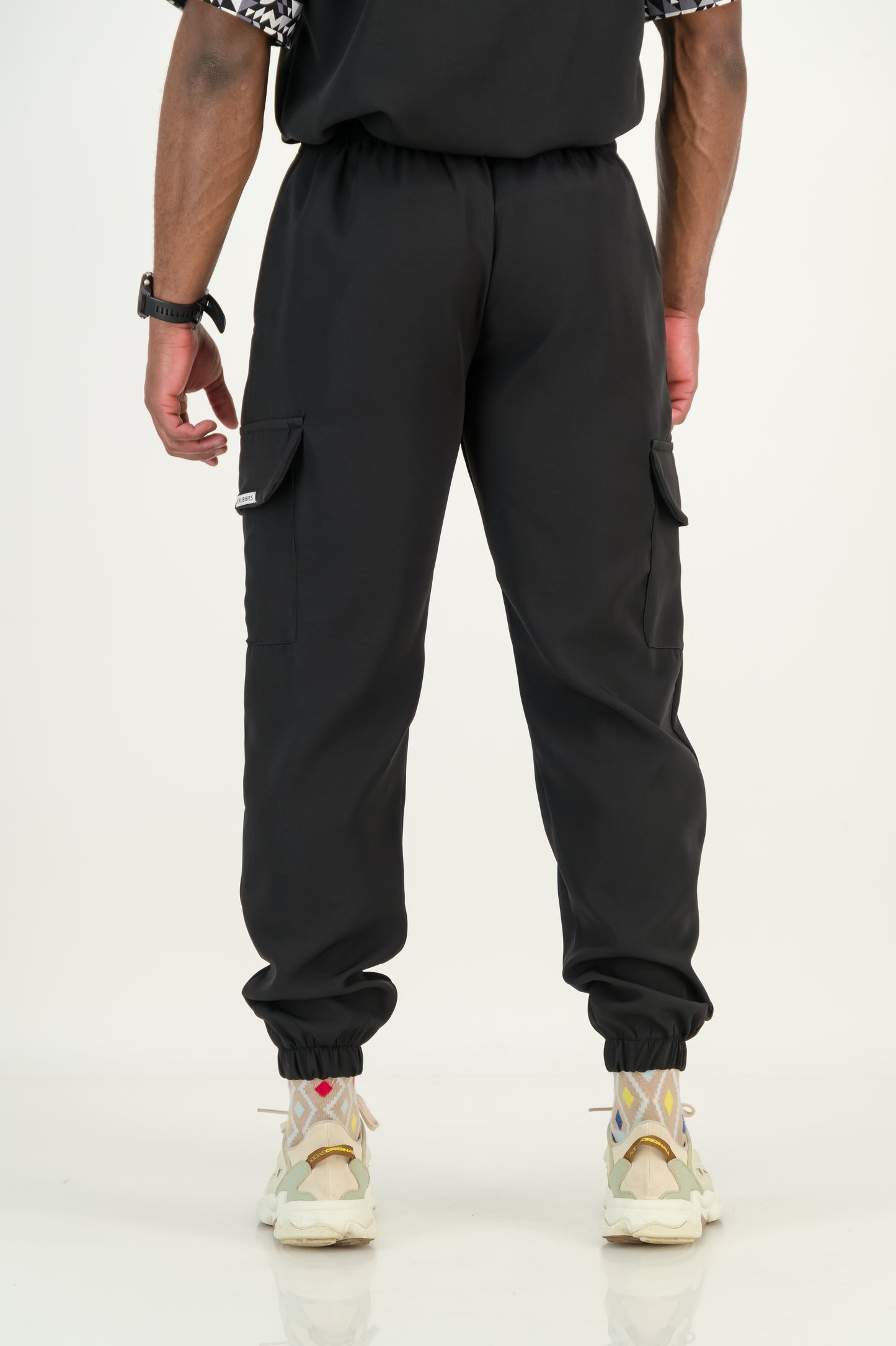 Men's Jet Black Scrub Pants (NEW FABRIC)