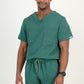 Men's Forest Green Scrub Top - V-Neck (NEW FABRIC)