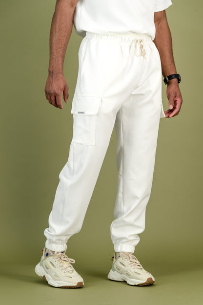 Men's Optic White Scrub Set