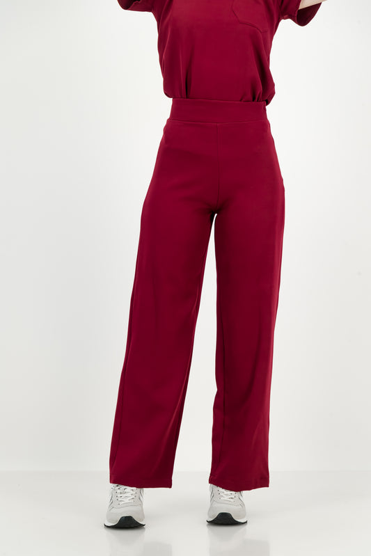 Women's Kyoto High Waist Trousers - Merlot Red (NEW FABRIC)