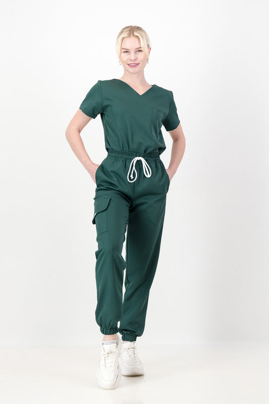 Women's Forest Green Scrub Set (NEW FABRIC)