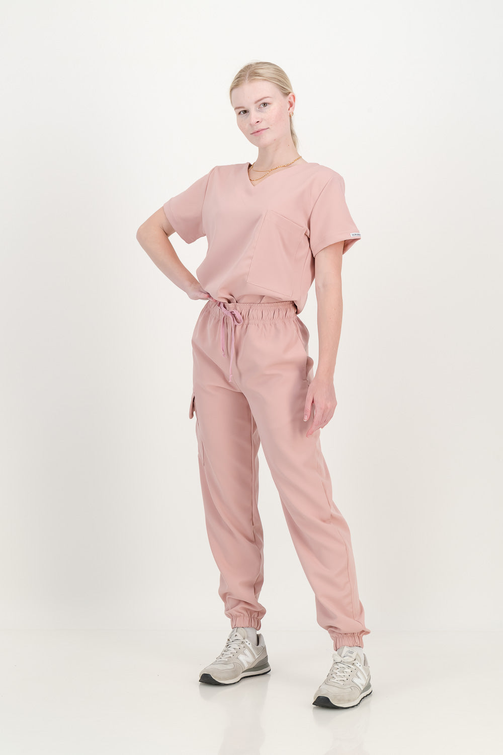 Pink Srub Women's Dusty Pink Scrub Set | Jogger & Straight Fit | Scrubbies