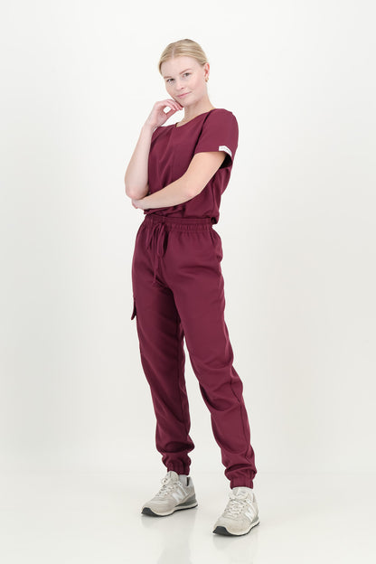 Women's Merlot Red Scrub Set (NEW FABRIC)