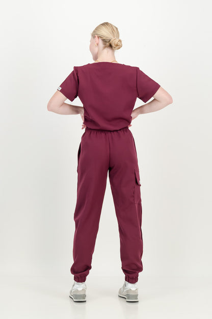 Women's Merlot Red Scrub Set (NEW FABRIC)