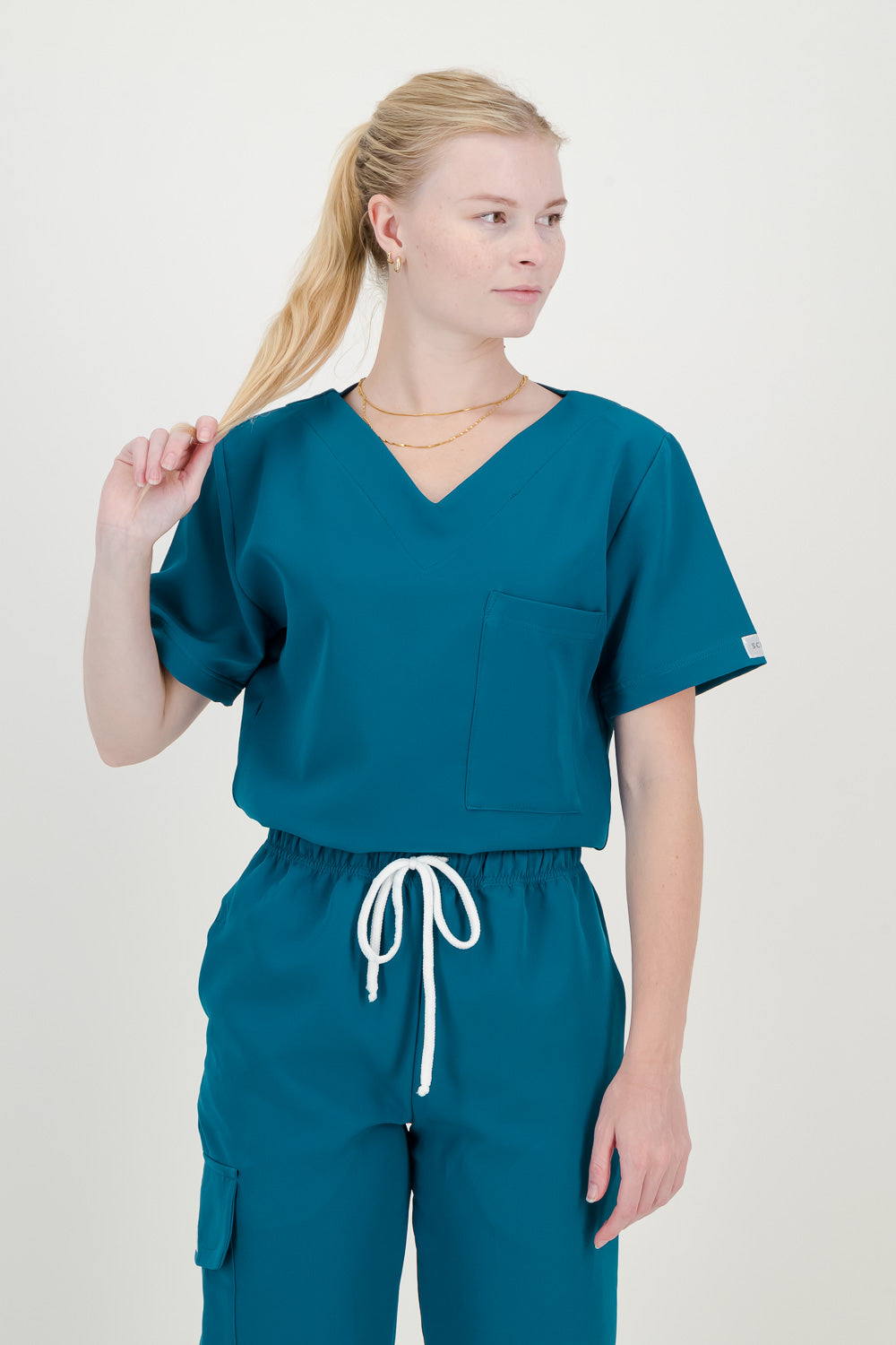 Women S Teal Scrub Set Scrubbies   P230322161618 Fullbody2 CR2 3 