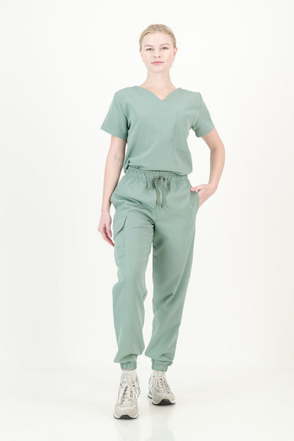 Women's Sage Green Scrub Set (NEW FABRIC)