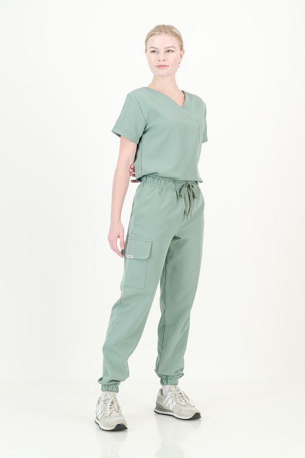 Women's Sage Green Scrub Set (NEW FABRIC) Scrubbies