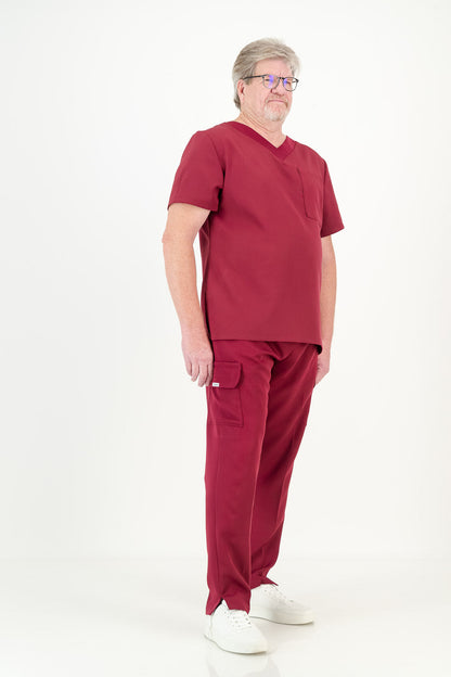 Men's Merlot Red Scrub Set (NEW FABRIC)