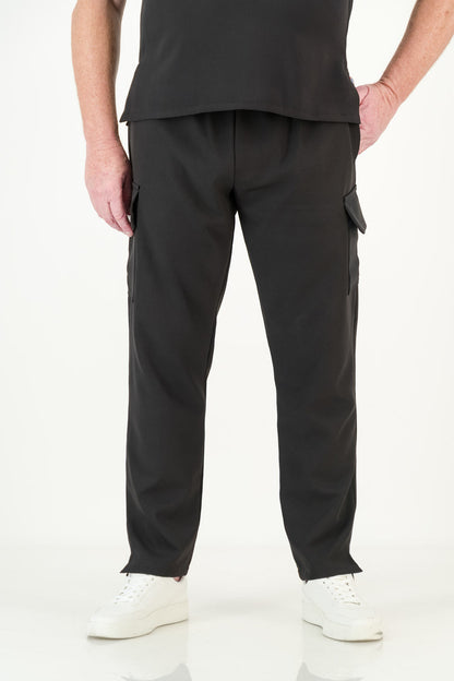 Men's Jet Black Scrub Pants (NEW FABRIC)