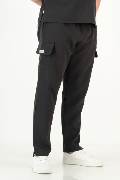 Men's Jet Black Scrub Pants (NEW FABRIC)