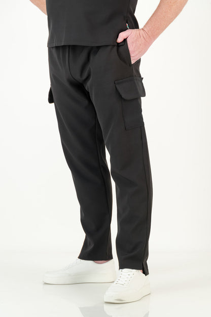 Men's Jet Black Scrub Pants (NEW FABRIC)