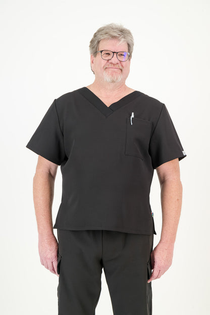 Men's Jet Black Scrub Set (NEW FABRIC)