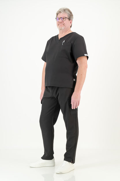 Men's Jet Black Scrub Set (NEW FABRIC)