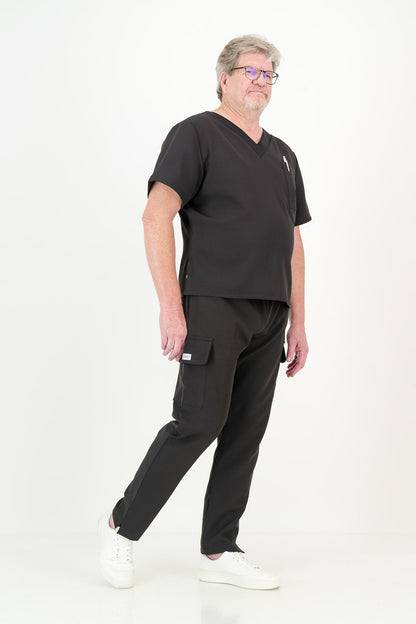 Men's Jet Black Scrub Set (NEW FABRIC)