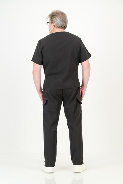 Men's Jet Black Scrub Set (NEW FABRIC)